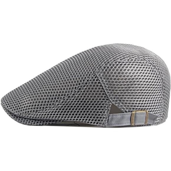 Mens Breathable Mesh Summer Hat Adjustable Newsboy Beret Ivy Cap Cabbie Flat - Picture 7 of 8
